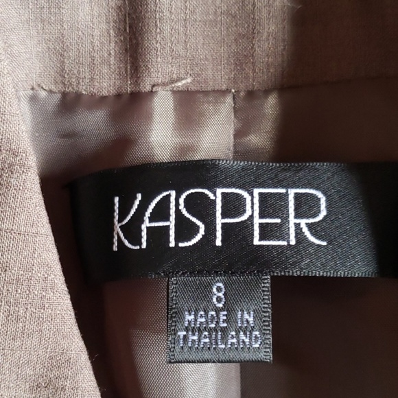 NWT Kasper Sz 8 olive green/brown pantsuit - Picture 3 of 7